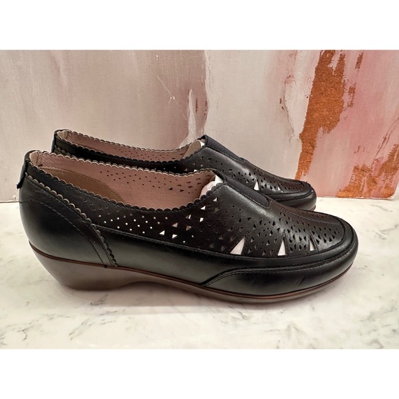 Easy Spirit Womens Duff Round Toe Slip-on Flats 9.5M Black Comfort Leather New - Picture 6 of 11